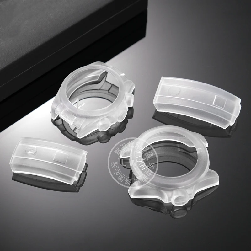 Capa protetora peças de relógio para rolex 40mm 41mm daytona preto verde água fantasma iate caso dial relógio fivela silicone protetor