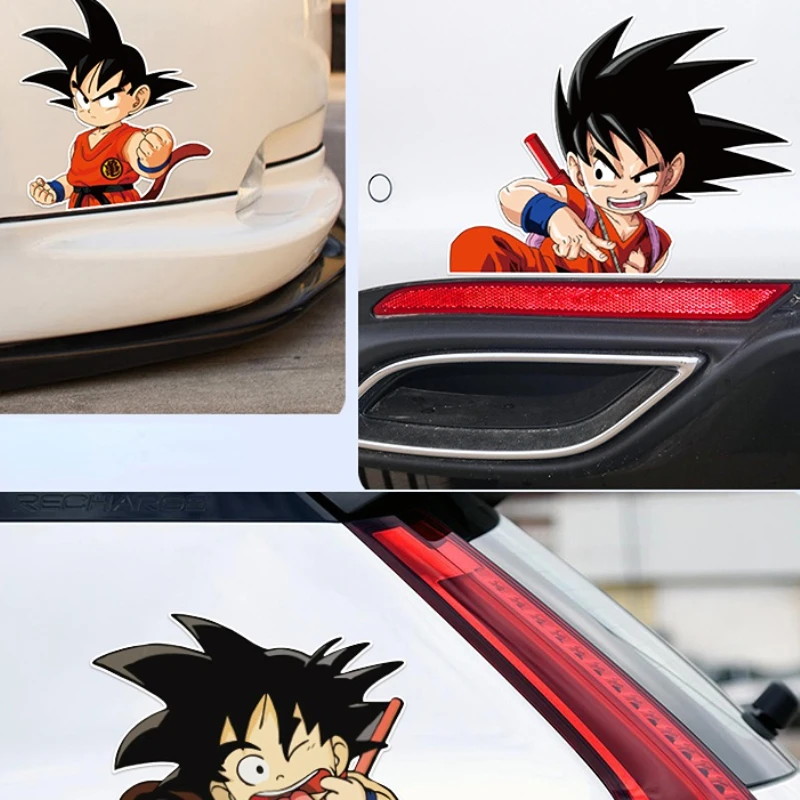 Dragon Ball Anime Sticker Cartoon Son Goku Kuririn Body Decorative Stickers Car Window Glass Stickers Children\'s Toys Gift