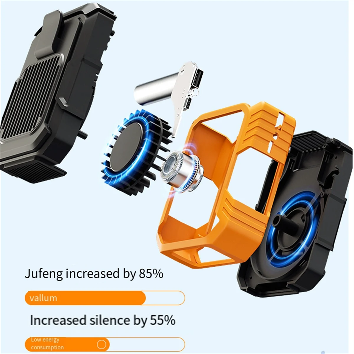 허리 매달려 팬 4000mAh 웨어러블 개인 팬 휴대용 미니 허리 팬 3 속도 USB 충전식 허리 클립 팬