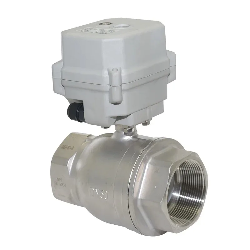 DN50 Electric Regulating Valve 4-20mA or 0-10V Control, 2 Inch Modulating Valve 15NmDrive ISO5211 for 9mm or 11mm Stem
