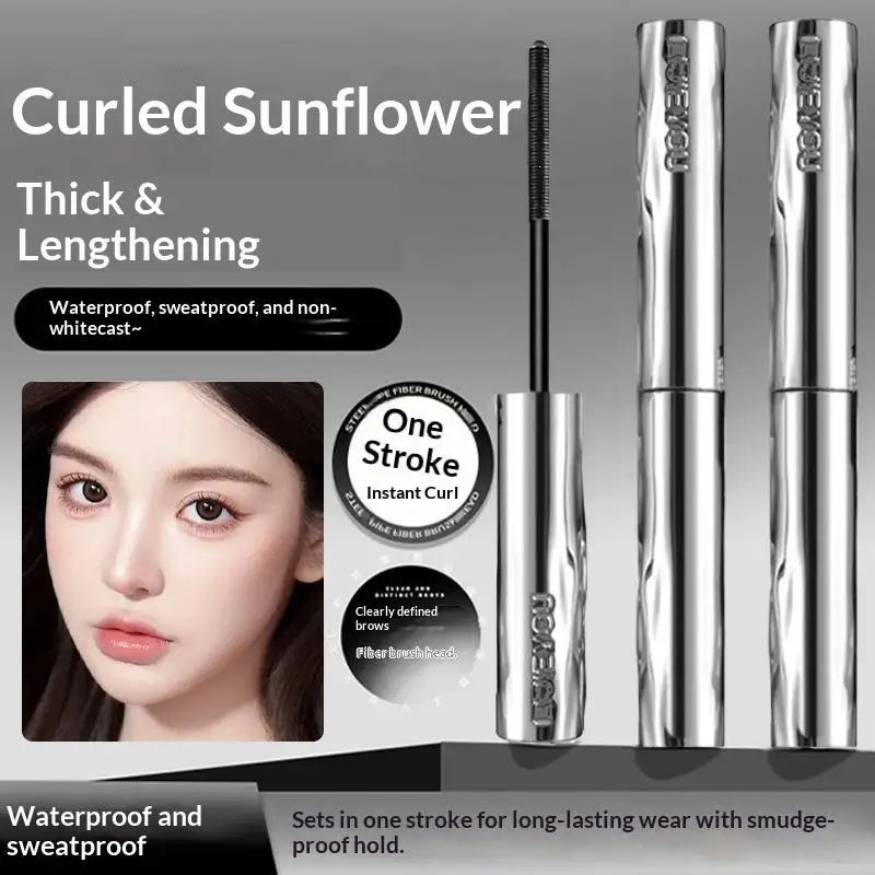 1Pcs Lengthening 3D Black Mascara with Steel Pipe Brush Head Curling Long Lasting Eyelash Extension for Travel Makeup Kit