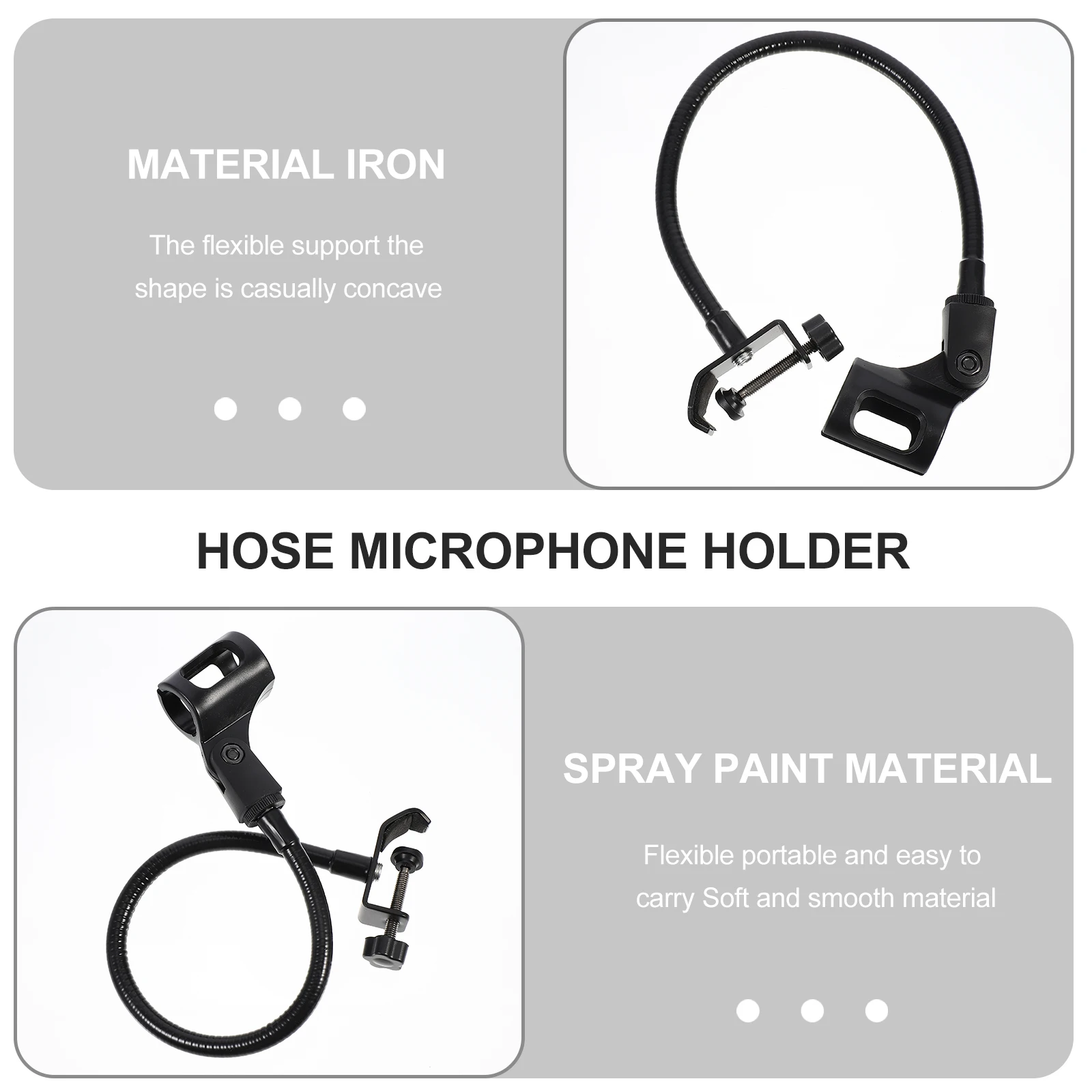 

1 pc Adjustable Mic Stand Microphone Bracket Clip-On Table Mount For Studio Radio Home Use Compatible With Most Microphones