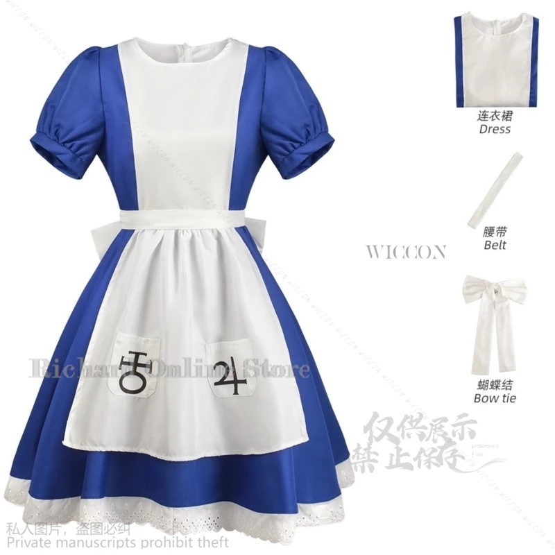 Anime gra powraca Alice Madness powraca Cosplay pokojówka fartuch sukienka Lolita Alice przebranie na karnawał dla kobiet dziewczyn impreza z okazji