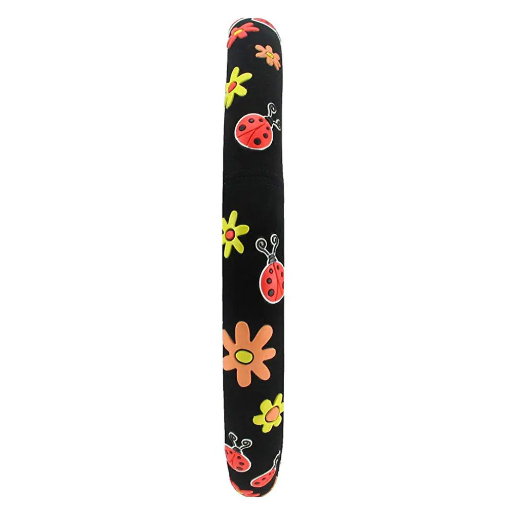 Car Steering Wheel Cover Women Embroidery Ladybird Comfortable Slip-on Soft Grip Heat Cold Protection Auto Styling Decoration