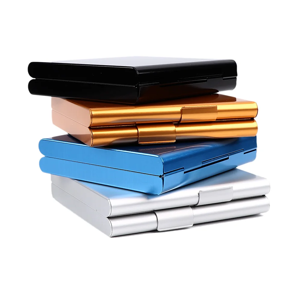 Aluminum Cigarette Case Storage Holder Double Sided Flip Open Pocket-Cigarette Case Storage business card holder