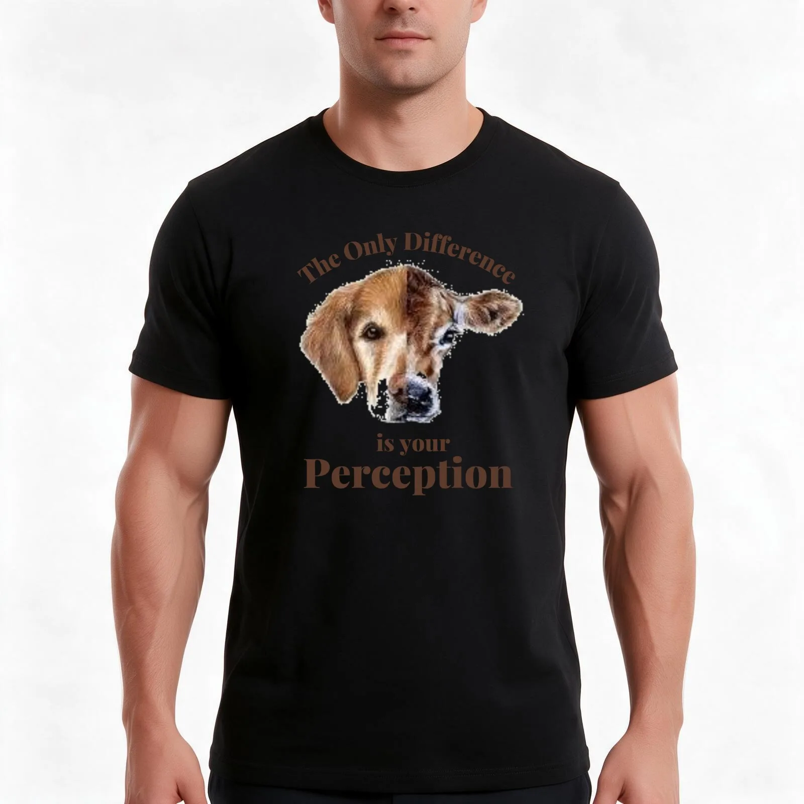 Les animaux sont des amis, pas de la nourriture, et ce qui me brise le cœur, c'est l'indifférence dont ils font preuve. T-shirt « Devenez végétalien »