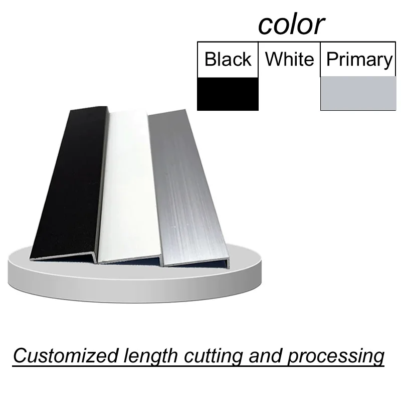ไม่เท่ากันสีดํา L รูปมุม 90 องศาช่องอลูมิเนียม DIY ขอบมุม guards ตกแต่งแถบ 22x5 25x6x10x12x15x25 มม.