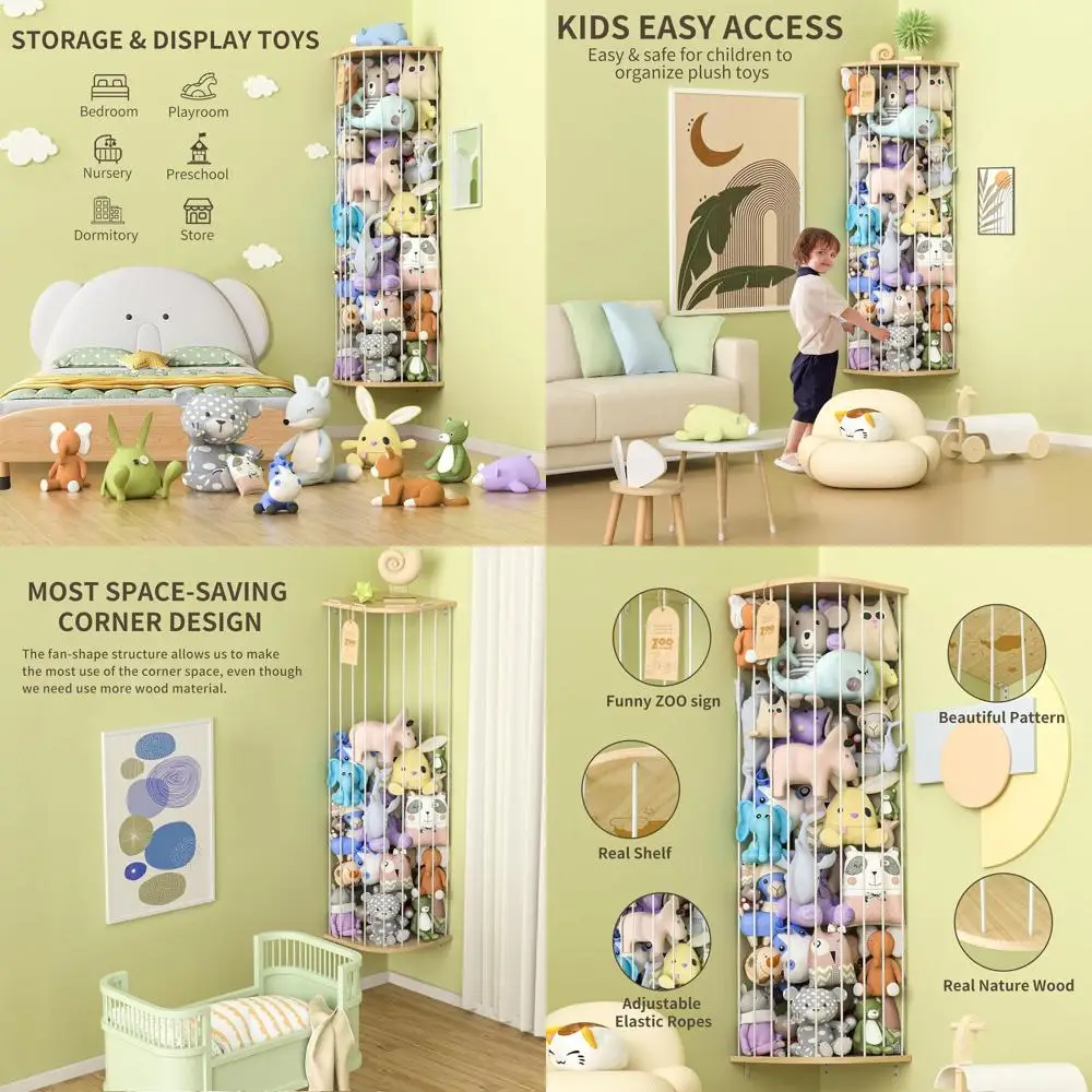 

Регулируемый деревянный органайзер для игрушек для животных в детские комнаты и яслей с тематикой космоса