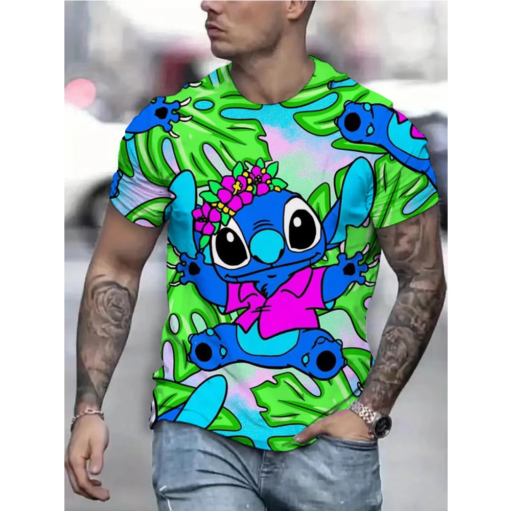 2024 Disney Anime Lilo Stitch 3d Print T Shirt Kid Tops Tee T-shirt Women Man Unisex Summer Short Sleeve Tshirts