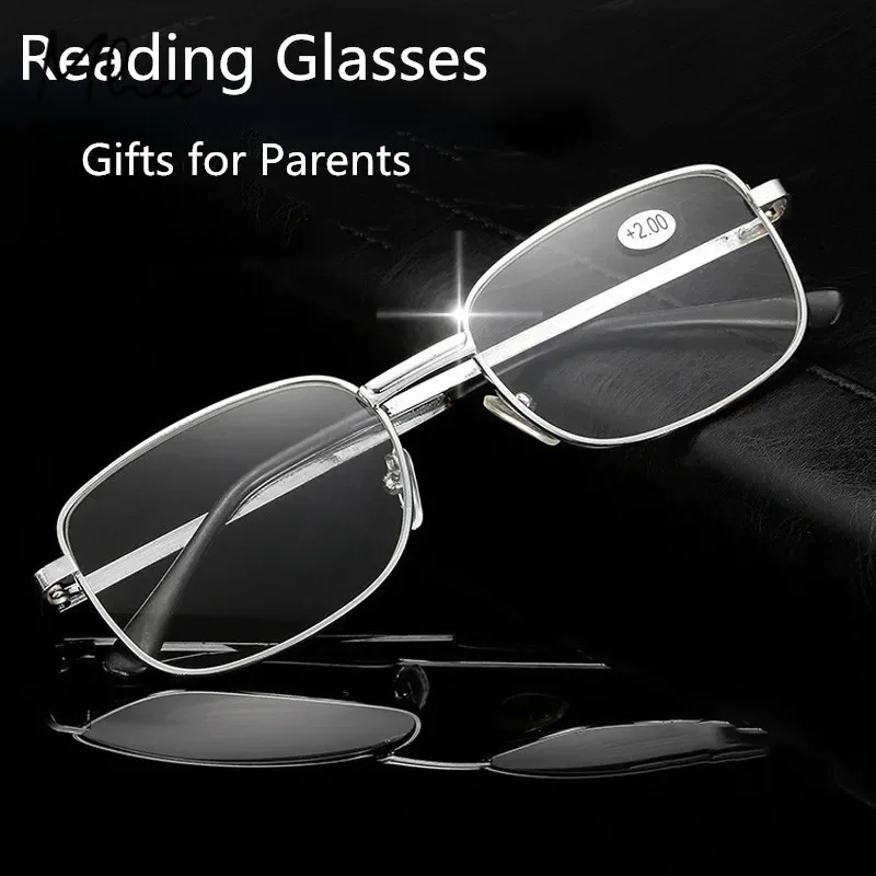 Elegant All-alloy Frame ReadingGlasses with Resin Lenses Comfortable Lightweight Transparent Men and Women Eye Glasses Gafas