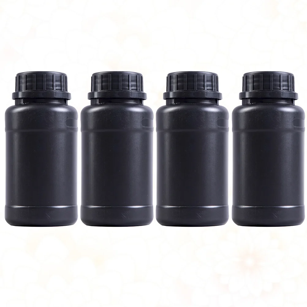 4pcs Engineering Bottles Simple Plastic From Light Holders Storage Container (Black) Engineering Container