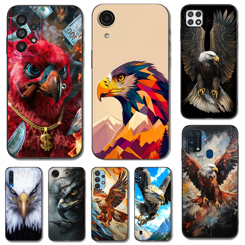 Black tpu Case For Samsung galaxy A6 A8 A9 2018 plus Soaring Eagle