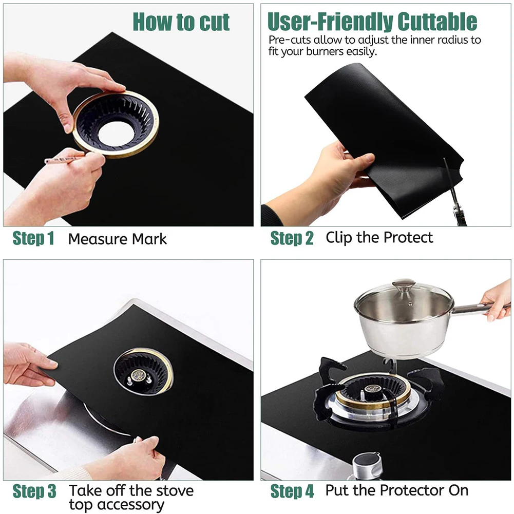 5-Hole Gas Stove Pad Protective Cover Anti-dirty Non-stick Pad Reusable Stovetop Scratch Protector Pads Kitchen Parts