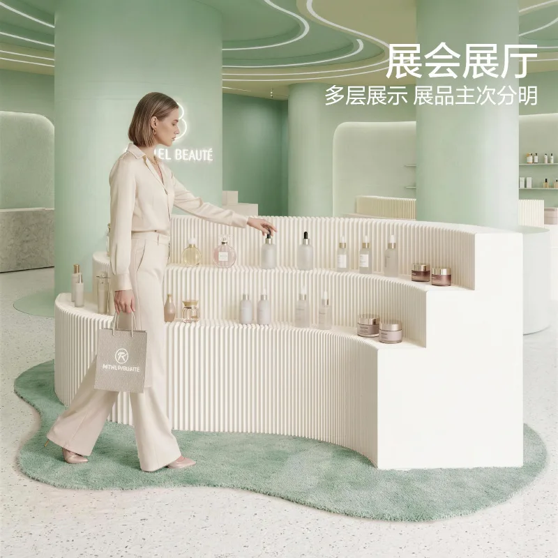 Folding paper booth display stand activity exhibition jewelry bag exhibition products Nakajima platform multi-layer decorative