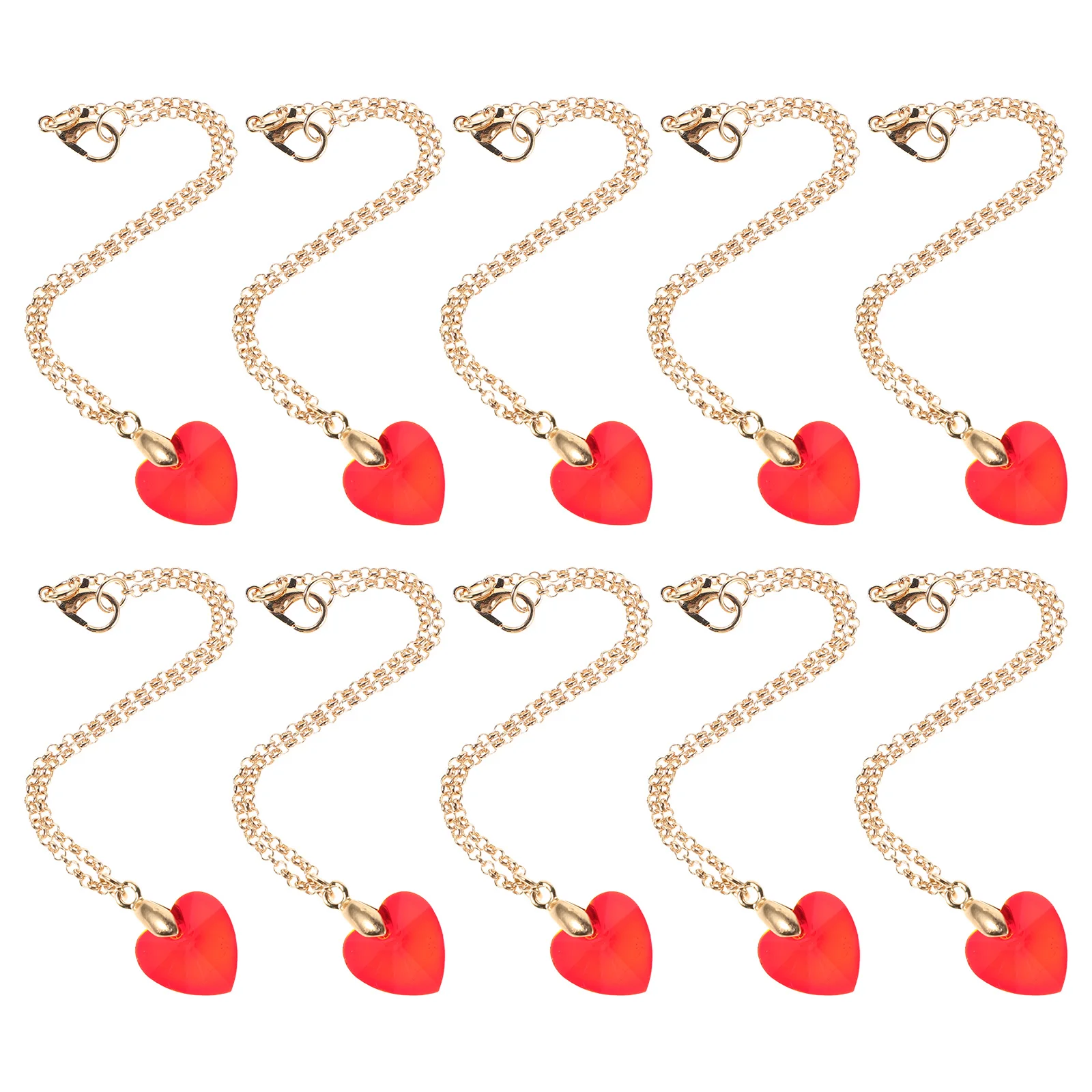 

10pcs Accessories Jewelry Miniature Heart Necklaces Kids Pretend Play Lightweight Dress Up Necklace Decorative Costume