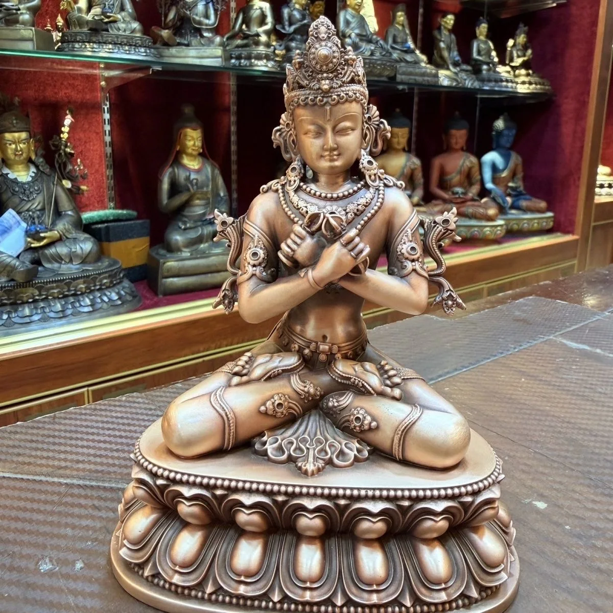 Special offer Rare Copper carving Buddha statue Vajradhara Vajra Deity statue Buddhist altar tibetan family monk worship