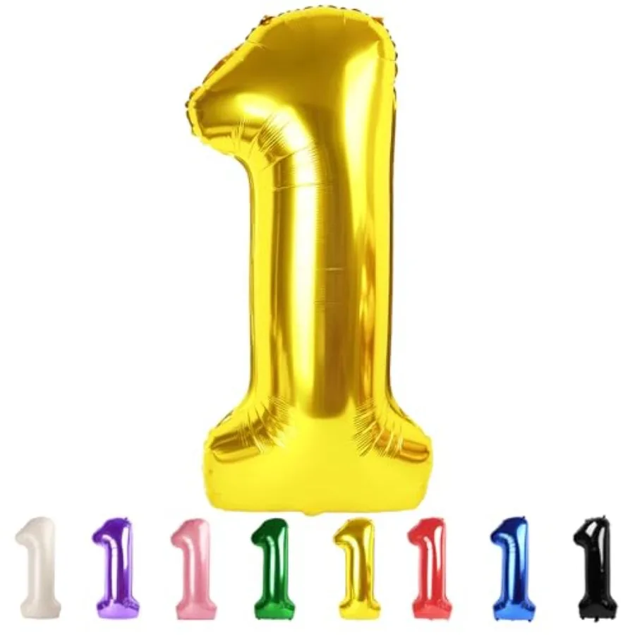 Globos Numéricos de 40 Pulgadas, Globo Grande con el Número 1 para Primer Cumpleaños, para Niña o Niño, Globos con el Número 11, 21, 31 para Boda, Fiesta de Celebración