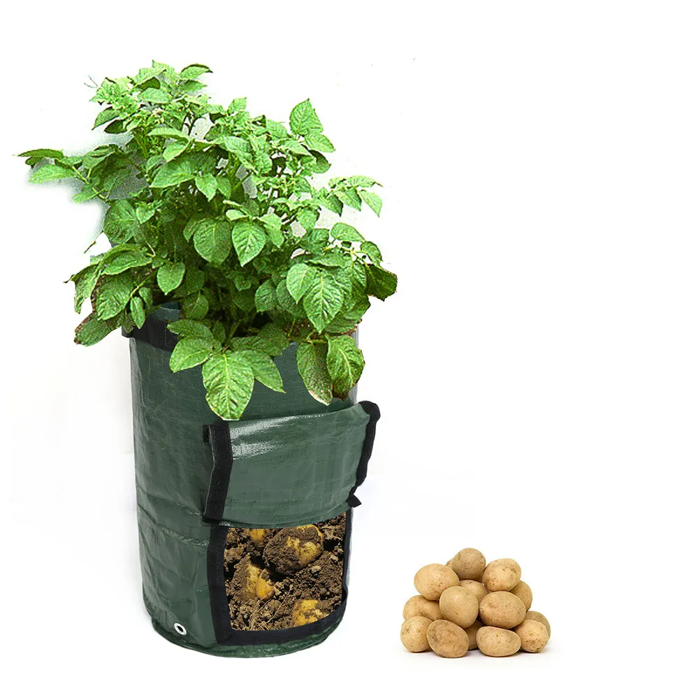 Potato Planting Bag 10 Gallon Garden Growth Bag High Tear Resistance Portable Handle Aeration Ventilation Flap Reusable