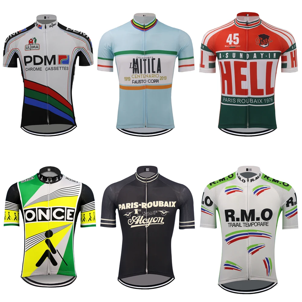 Jersey de ciclismo clásico para hombre, ropa Retro de manga corta para bicicleta, Jersey de verano transpirable de secado rápido para Mtb