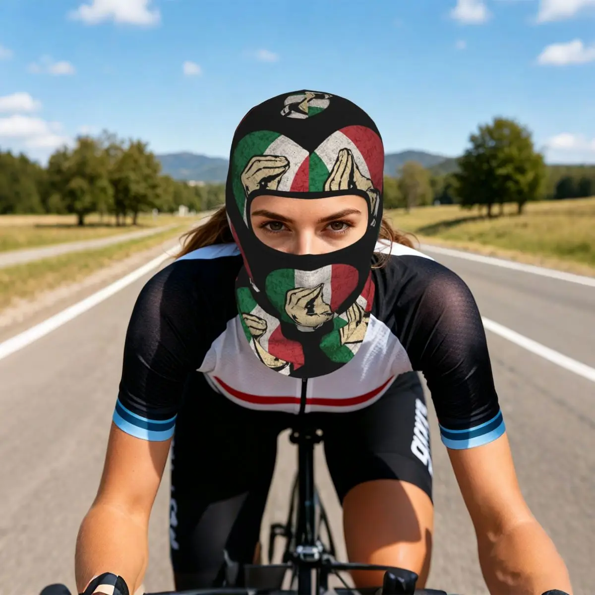 Italian Hand Gesture Sing Language Breathable Thin Balaclava Full Face Mask Sun Protection Neck Gaiter For Motorcycle Cycling