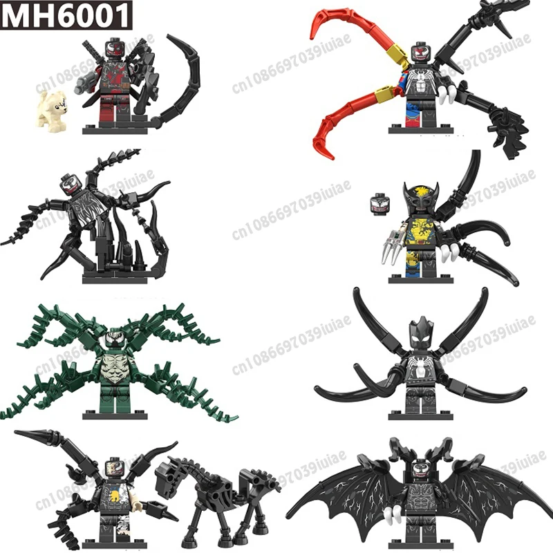 

MH6001 Marvel Venom Spider-Man Iron Man Captain America Loki Bricks Cartoon Character building block Birthday Present G0172