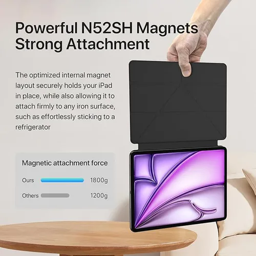 Imagen 2 del producto Para iPad Pro 11 12,9 funda magnética desmontable con cierre para iPad 11th 10th air 4 5 10. 9 11 13 Mini 6 7 8,3 Funda para tableta