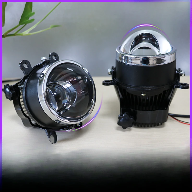 Laser double lens modified ultra-bright spotlight far and near light integration