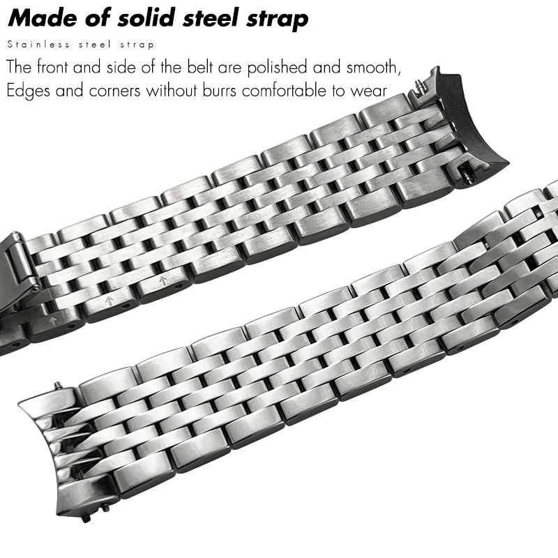 for Tissot T006 1853 T41 Le Locle Couturier Watchbands Solid Stainless Steel Waterproof 19mm Watch Strap Accessories