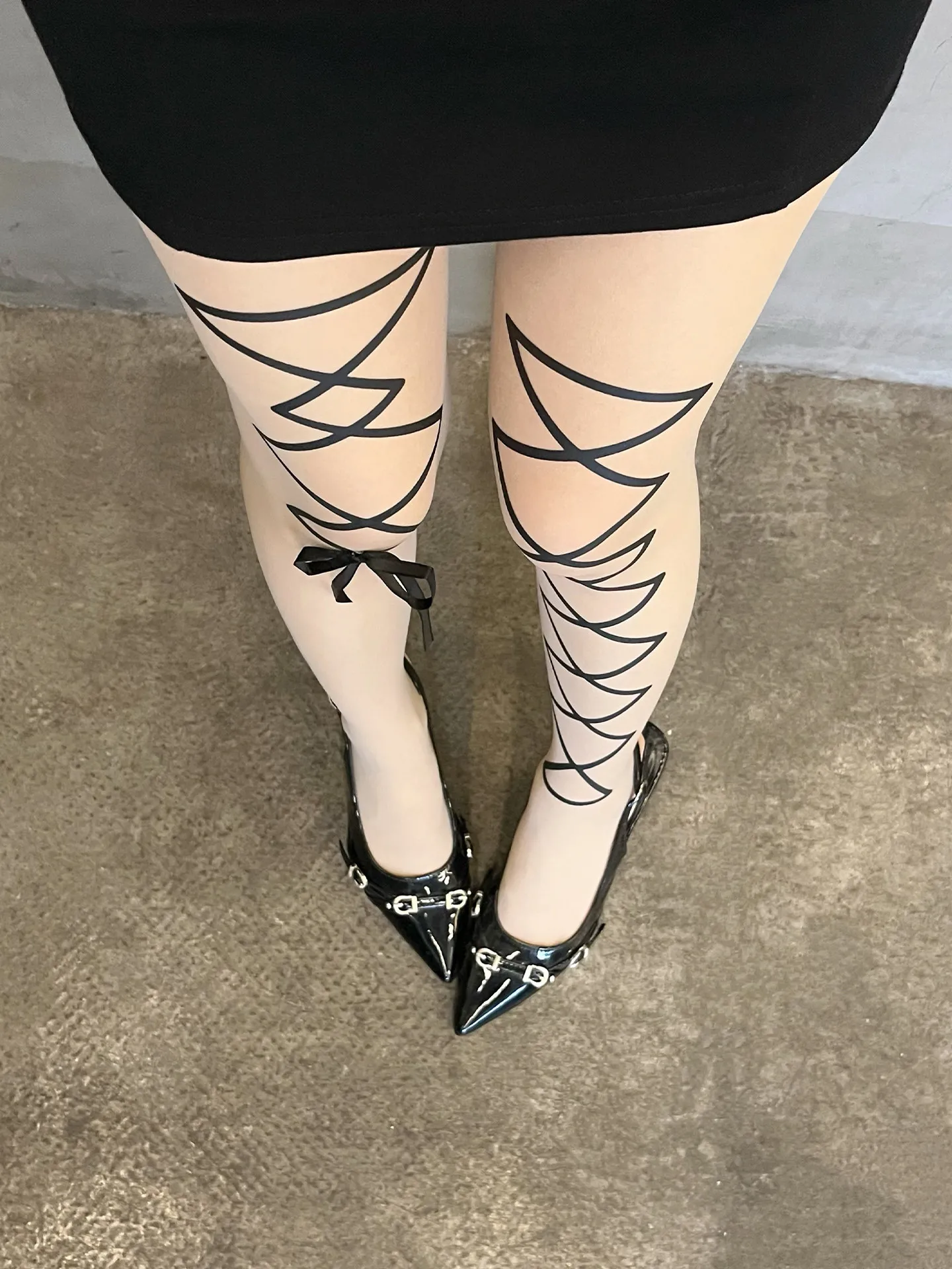 Women Sheer Pantyhose Lace Up Corset Garter Strap Bow Tights Nylon See Through Y2K Hosiery Long Fashion Sexy Charms Cutie Hot