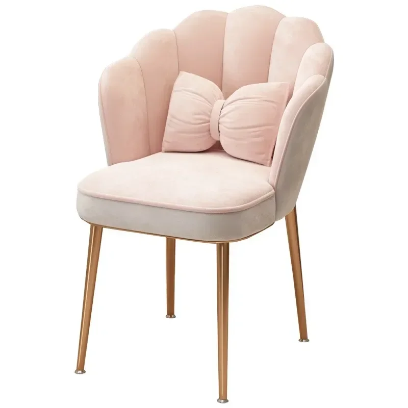

Warming Makeup Chair Velvet Accent Chair Shell Shape Vanity Chairs with Metal Legs Height Adjustable living room dining room