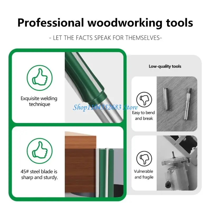 

Y6GD Carbon Tipped 3Flute Straight Router Bit For Smoothly Edges Profiling Slot Cutting in Cabinet Making And DIY Projects