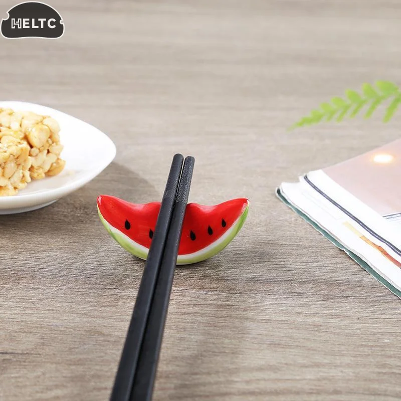 CeramicCute Watermelon Shaped Ceramic Chopstick Rest Spoon Fork Tableware Holder Pen Rack For Kitchen Restaurant TableDecoration