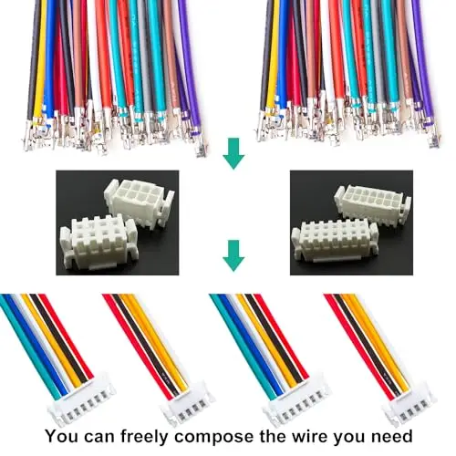 XHS XHB2.54 Dual Row Female JST XHS XHB 2.54mm Connector Kit,XHS-2.54 Dual Row 2/3/4/5/6/7/8/9/10Pin Housing (YO-XHB-Dual)