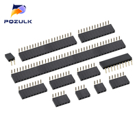 10Pcs Single Row 90 degree bent Female Header Socket Pitch 2.54mm 1*2P 3P 4P 5P 6P 7P 8P 9P 10P 20P 40Pin Connector