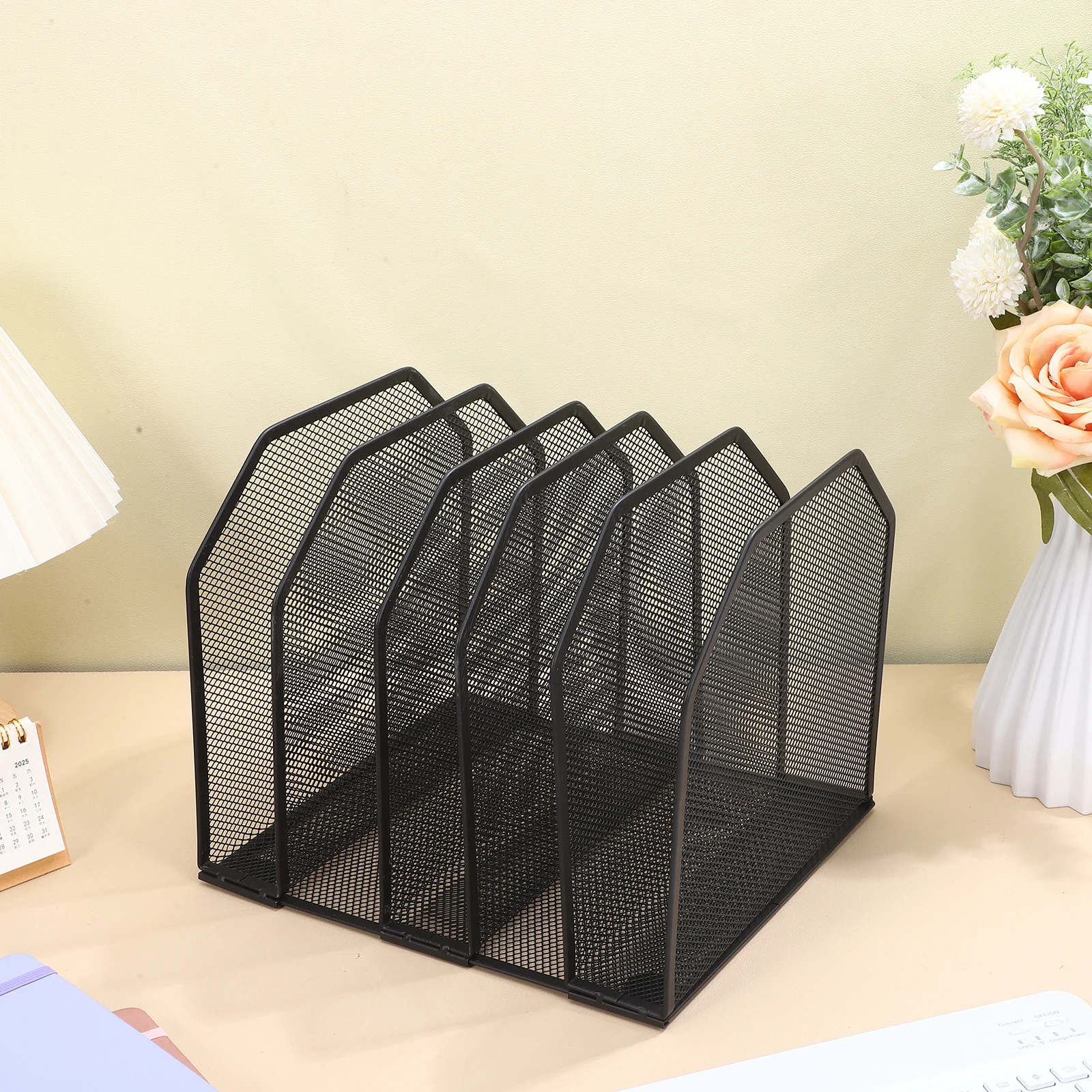 

Desktop Organizer Organizers for Papers with Upright Sections File Office Rack Compartment