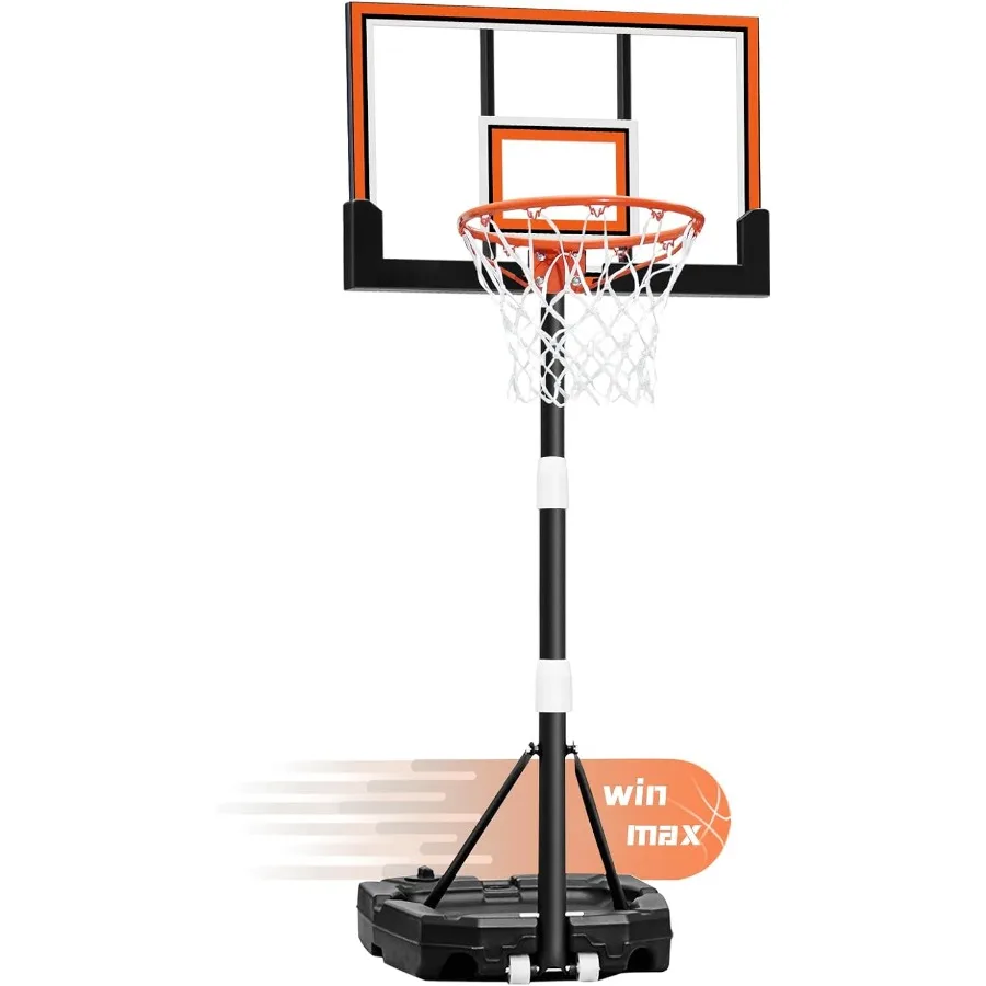 Aro de baloncesto al aire libre con tablero inastillable y base más grande Sistema de portería de aro de baloncesto portátil Jóvenes Adultos en Backya