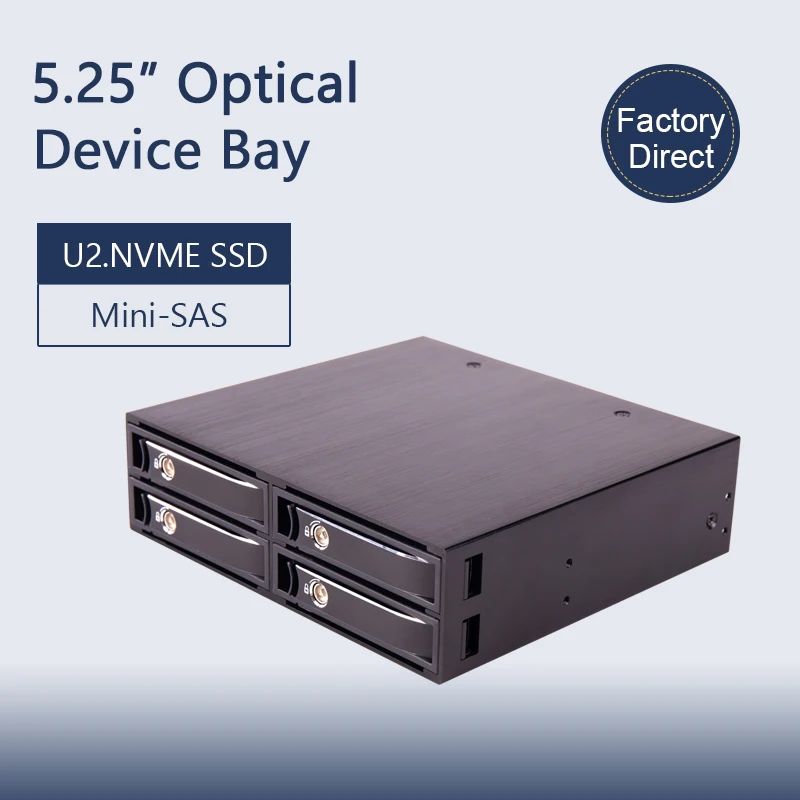 Unestech New Product NVME U.2 32 Gbps Hard Drive Case Aluminum Alloy Enclosure  5.25