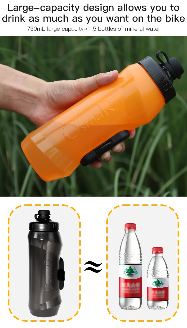 OsmaR Magnets Bottle Bicycle Cageless Bottle Engineered 450/600/750ML Befestigter Flaschenhalter Magnetische Montagebasen Fahrradflasche – Detail 7