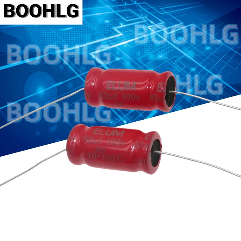 5PCS Original Audio Speaker Audio Frequency Division Axial Non-Polar Electrolytic Capacitor 100V 82UF 13X26MM