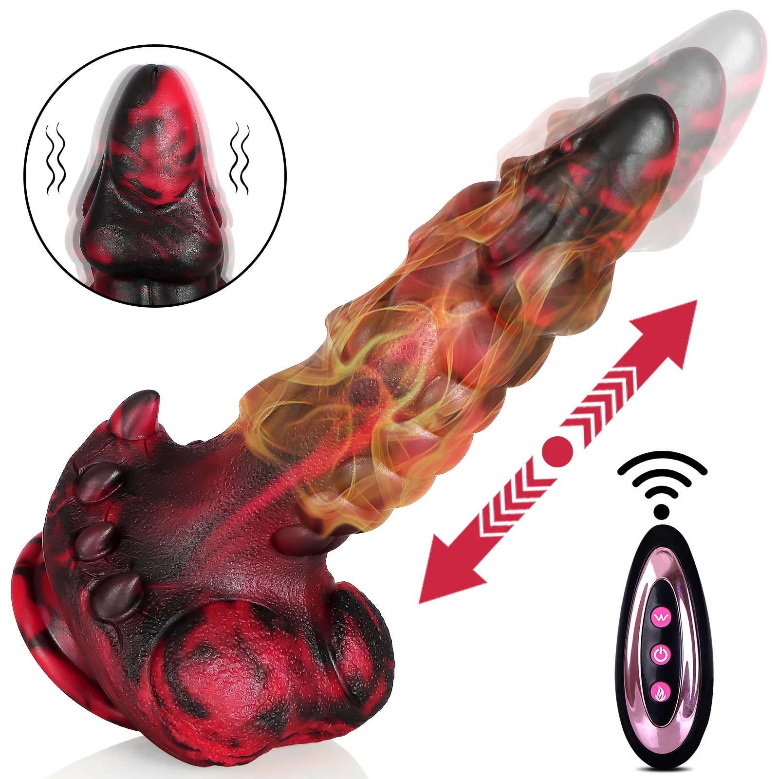 2 Colors Red Black Vibrator Dick Dildo Vibrador Anal Sex Toy For Women Vibrating Penis Silicone Arnes Dildo Monster Sexy Shop