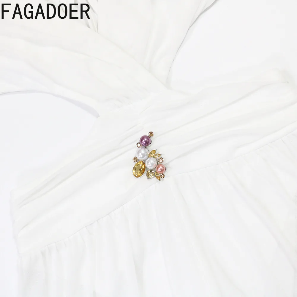 FAGADOER Summer New Sexy Hollow Out Bodycon Jumpsuits Women Spaghetti Strap Deep V Backless Rompers Female Streetwear Overalls