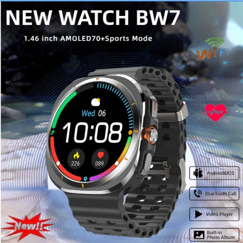 

2025Новые умные часы BW7, 1,46-дюймовый AMOLED-экран, 600 мАч, длительный срок службы батареи, многофункциональный спортивный фитнес-трекер, мониторинг здоровья