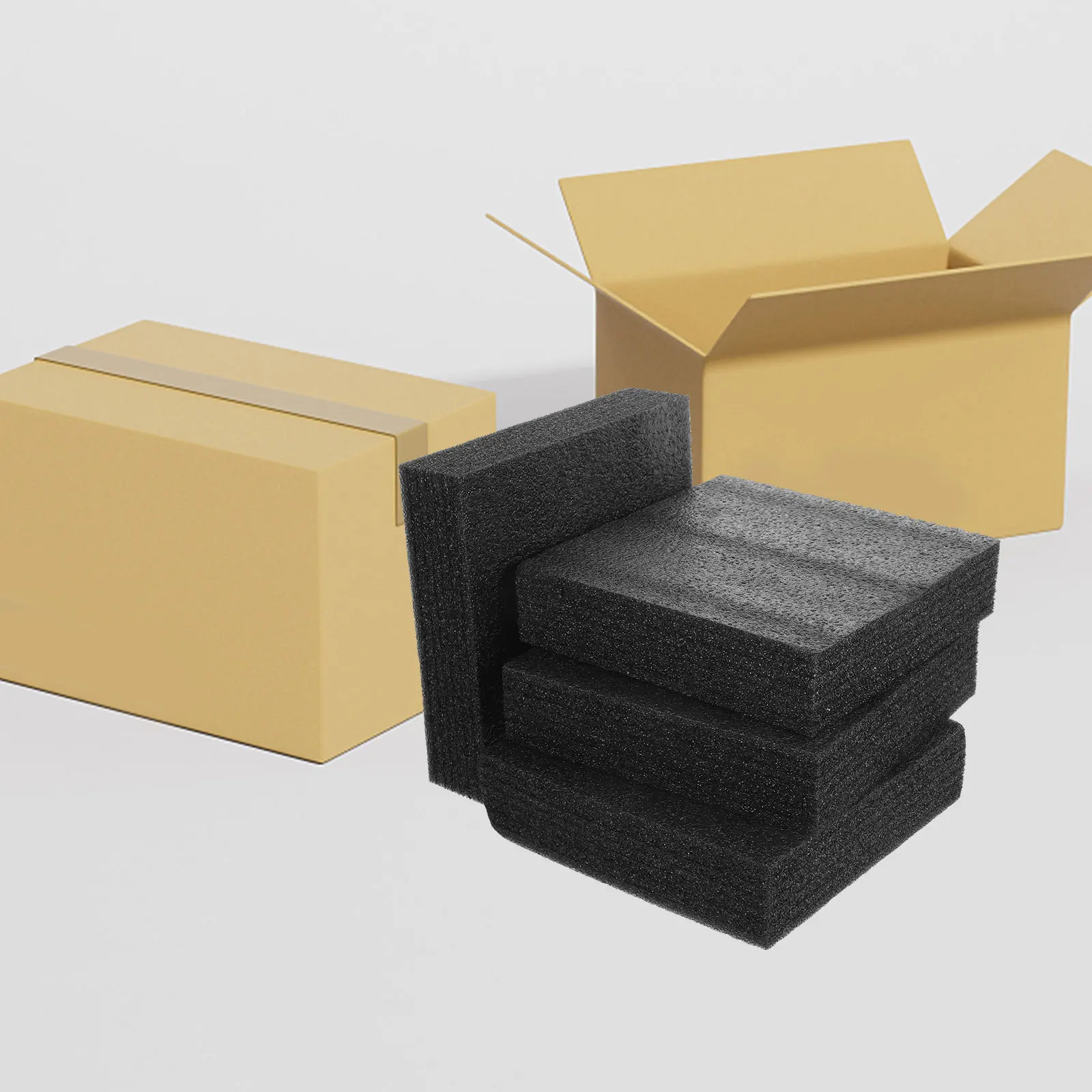 

4 Pcs Black Pearl Cotton DIY Foam Cushion 200x197x53mm Packing Inserts Wrapping Liners Shock Resistant Delivery Foam Board