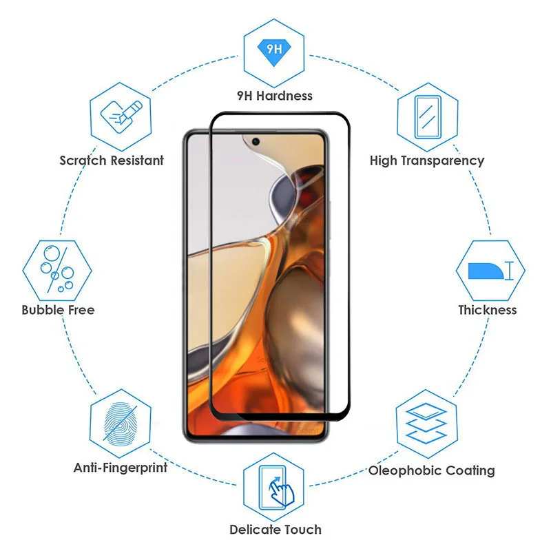 2 pezzi, vetro temperato di alta qualità per Xiaomi 11T Pro screen protector Mi11T Pro Xiaomi 11T glass Mi 11T Xiaomi 11 T Pro pellicola vetro
