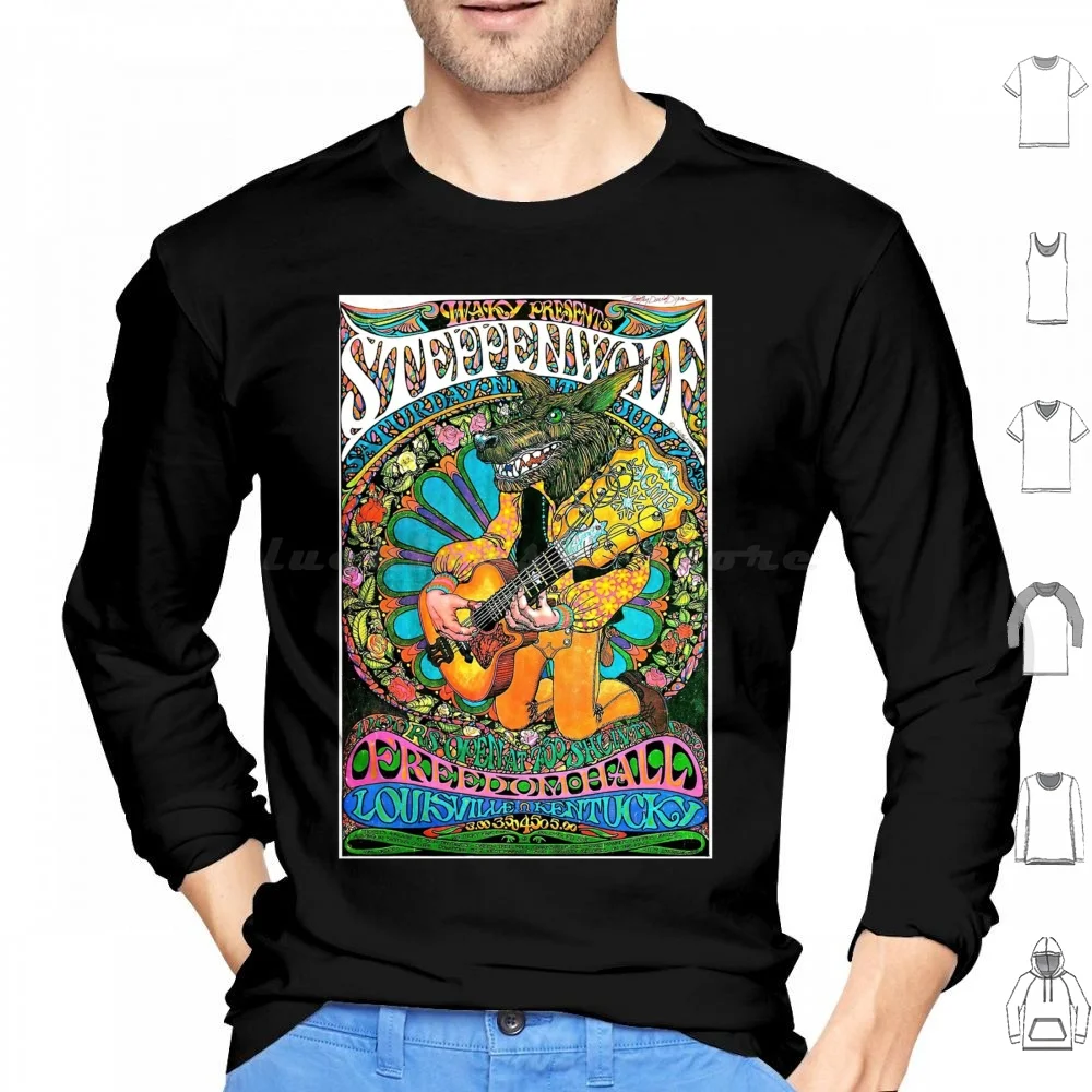 Steppenwolf Vintage Concert Rock Hoodie cotton Long Sleeve Music Steppenwolf Band Retro Vintage Concert Tour Band 60s