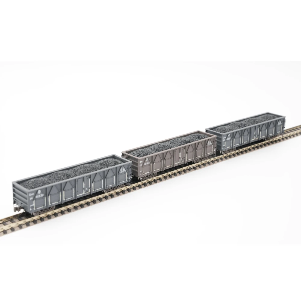 N-type 1/160 Scale Model Train Carriage C64K Type Open Freight Car 3-carriage Train Set Sand Table Ornament Boy's Toy Gift