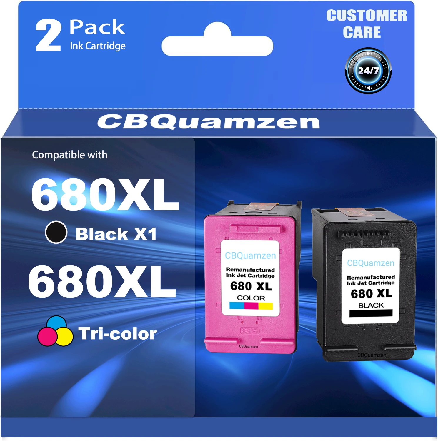 

680XL color Ink Cartridges replacement for Combo Pack compatible for Deskjet 1115 1118 21352675 3838 4535 4675 5075 5078 5088