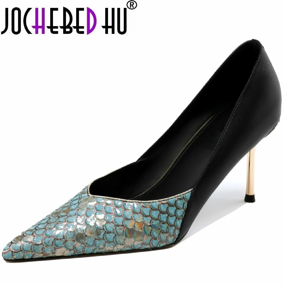 jochebed-hu】nuevo-patron-de-piel-de-serpiente-para-mujer-zapatos-puntiagudos-de-cuero-genuino-tacones-altos-de-boca-poco-profunda-a-juego-33-43