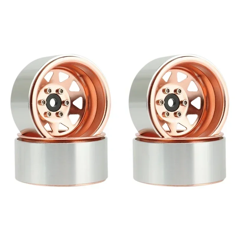 4PCS 1.9 Metal Beadlock Deep Dish Wagon Wheel Hub Rims for 1/10 RC Crawler – Axial SCX10, TRX4, RC4WD D90, 90046