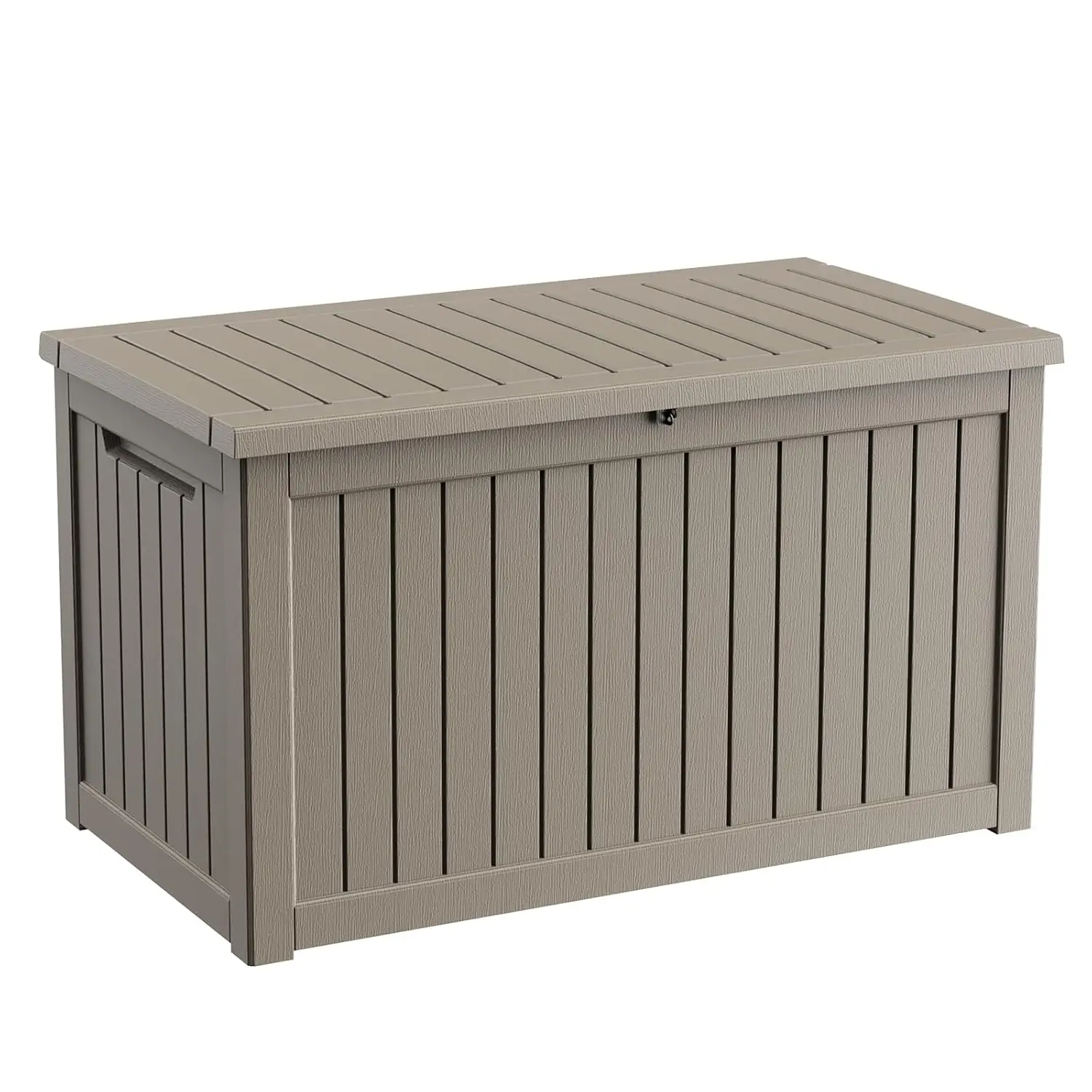 Outdoor Waterproof Resin Storage Deck Box Lockable Outside Bench UV Resistant Bin Patio Porch Furniture Pool Float Garden